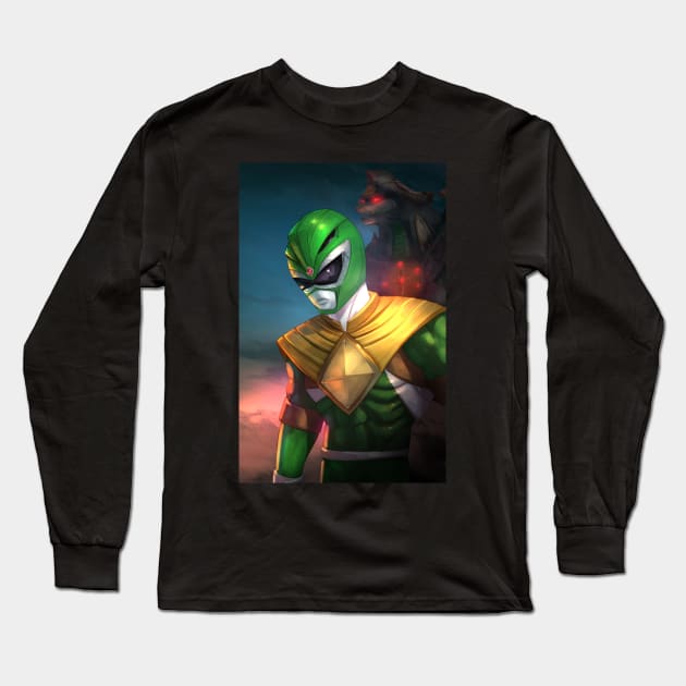 Green Ranger / Dragon Ranger Long Sleeve T-Shirt by EvoComicsInc